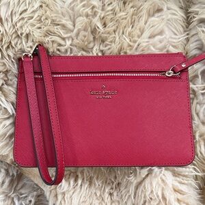 NWOT kate spade red Leather Wristlet Clutch